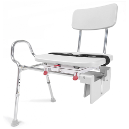 Cadeira de Banho para Idoso Móvel e Giratória de 360 graus, suporta até 160 kg, EAGLE HEALTH SUPPLIES 522 7762 1900, Branco