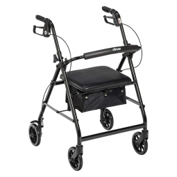 Andador Adulto Idoso com Assento, Suporta até 136 Quilos, DRIVE MEDICAL R726BK, Preto