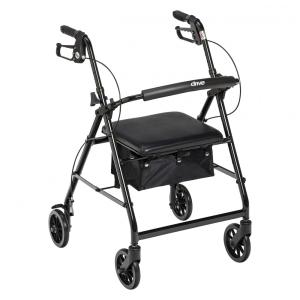 Andador Adulto Idoso com Assento, Suporta até 136 Quilos, DRIVE MEDICAL R726BK, Preto