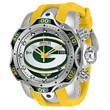 Relgio masculino calibre NFL Green Bay Packers Swiss Ronda Z60 - 52,5 mm. Ao. Amarelo. Verde 33072