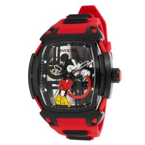 Relgio Mecnico Masculino Disney Edio Limitada Mickey Mouse - 53mm. Vermelho. Preto 44072