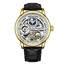 Relógio Masculino Stuhrling Esqueleto 3917 Automático 43mm, Dourado