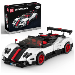 Kit de Construção Carro Pagani Zonda com 960 Peças para Crianças e Adultos, Mold King, Branco, Vermelho e Preto