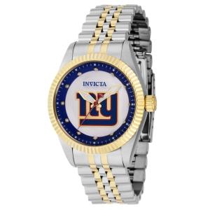 Relógio Feminino NFL New York Giants, Invicta 42572, Prata, Dourado e Azul