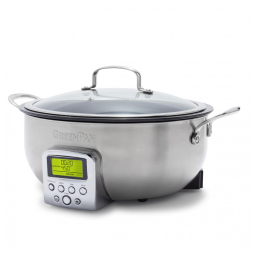 GreenPan Elite Panela Elétrica de 5,7 Litros, Grelhar, Refogar, Cozinhar Arroz, Cerâmica Antiaderente Saudável, Peças Laváveis em Máquina de
