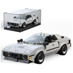 Kit de Construção Carro de Corrida M1com 342 Peças e Vitrine de Acrílico para Crianças Acima de 8 Anos, Mold King, Cinza