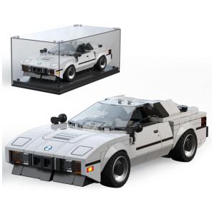 Kit de Construção Carro de Corrida M1com 342 Peças e Vitrine de Acrílico para Crianças Acima de 8 Anos, Mold King, Cinza