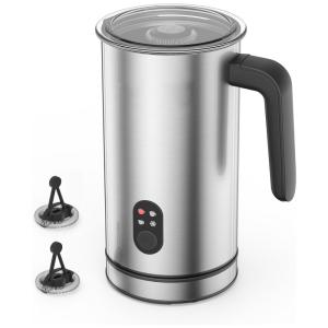 RATRSO Espumador de Leite Elétrico 4 em 1, Capacidade 240 mL, Aço Inox, 110V, Prata