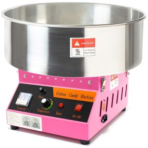 Máquina de Algodão Doce Elétrica com Tigela de Aço Inoxidável e Silenciosa, 1080W, 110v, DISPLAY4TOP, Rosa