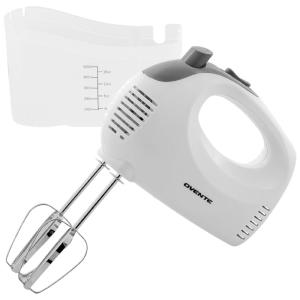 Batedeira Manual Elétrica OVENTE 5 Velocidades com Batedor de Aço Inoxidável, Estojo de Armazenamento Snap-On, Motor Portátil de 150W