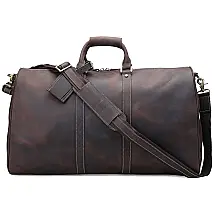 Bolsa de Viagem Masculina Clássica de Couro, POLARE , Marrom Claro