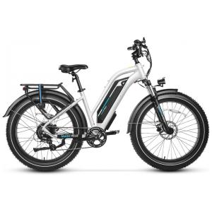 Bicicleta Elétrica Dobrável 52V 20Ah com Motor 750W, Freios Hidráulicos Tektro 180mm, LCD Colorido e Autonomia de 128 km, Branca