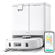 Robô Aspirador eufy X10 Pro Omni Branco 2-em-1 com Autoesvaziamento 8.000Pa Mop LiDAR 110V