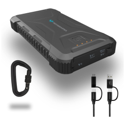 Powerbank Militar Impermeável IP66 20.000 mah 18W Distribuição de Energia e 18W TS Prova de Choque LED, TECHSMARTER TSB9251, Preto