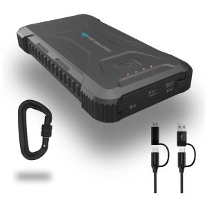 Powerbank Militar Impermeável IP66 20.000 mah 18W Distribuição de Energia e 18W TS Prova de Choque LED, TECHSMARTER TSB9251, Preto