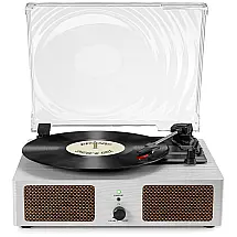 Toca Discos Retro 3 Velocidades com Bluetooth, USB e Alto Falantes, Udreamer, Branco