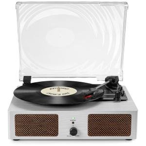 Toca Discos Retro 3 Velocidades com Bluetooth, USB e Alto Falantes, Udreamer, Branco