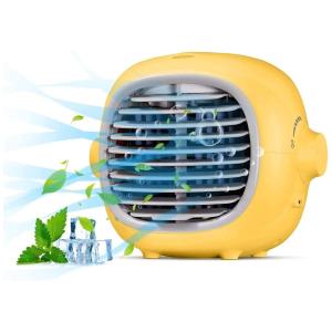 Climatizador de Ar Portátil Ventilador de Refrigerador de Espaço Ventilador de Mesa Silencioso com USB Recarregado, KEBOR