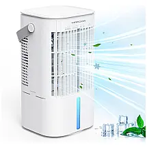 Climatizador Portátil 4 em 1 com 3 Velocidades e 7 Luzes Coloridas, MAPOOR YP2306, Branco