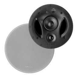 Caixa de embutir no teto Polk Audio 70-RT 3 vias circular branca para home theater 125W