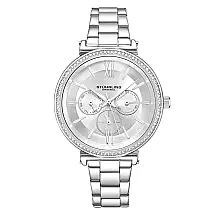 Relógio Stuhrling Aria 3908, 40mm, Mostrador Prateado, Pulseira Aço Inoxidável Prata com Fecho Deployant