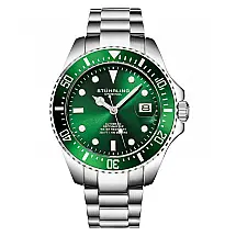 Relógio Automático Japonês Stuhrling Depthmaster 42mm Mostrador Verde Resistente à Água