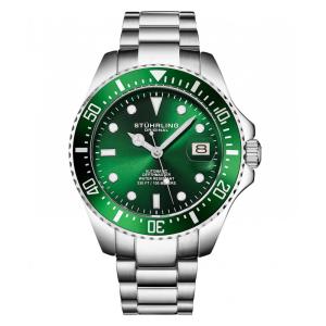 Relógio Automático Japonês Stuhrling Depthmaster 42mm Mostrador Verde Resistente à Água