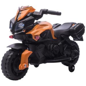 Moto Elétrica Infantil Aosom a Bateria 6V com Sons e Luzes, Idade Rec 2 a 4 Anos, Laranja