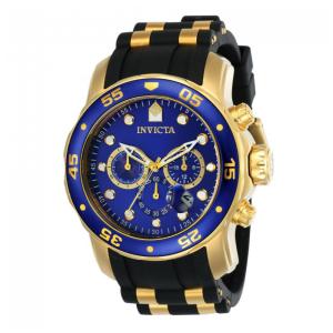 Relógio Masculino Pro Diver SCUBA, Invicta 17882, Preto, Dourado e Azul