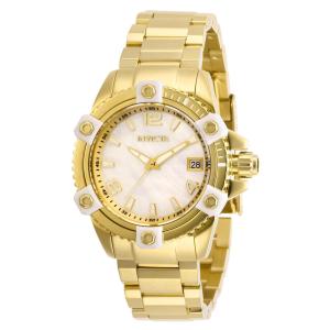 Relgio unissex Open Box Pro Swiss Ronda 515 calibre com mostrador em madreprola - 38 mm. Ouro AIC-27882