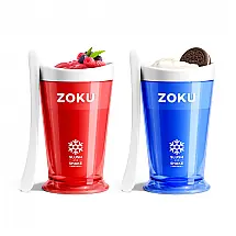 Kit 2 Copos de Raspadinha ZOKU Frozen Vermelho Azul Sistema Gel 7 Minutos 240ml