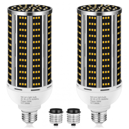 Lâmpada de Milho LED 100W 2 unidades, Luz Branca Quente 3000K Equivalente a 1000W, Base Média E26/E39, 14200LM, para Áreas Amplas,YANYCN