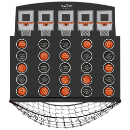 Mini Jogo de Basquete com 5 Cestas, Montada na Parede para Escritórios, SWOOC Games