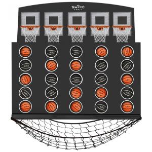 Mini Jogo de Basquete com 5 Cestas, Montada na Parede para Escritórios, SWOOC Games