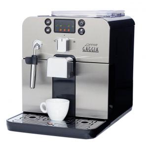 Máquina de Café Expresso em Aço Inoxidável com Bocal de Leite e Tela LED, 110V, Gaggia, Preta