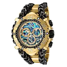 Reserva Gladiador Swiss Ronda Z60 Calibre Relgio masculino com mostrador Abalone - 58,3 mm. Ouro. Preto 42092