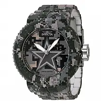 Relógio Masculino Invicta NFL Dallas Cowboys 52mm, Banho Aqua, Aço ZG45092