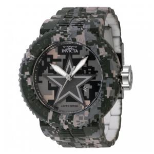 Relógio Masculino Invicta NFL Dallas Cowboys 52mm, Banho Aqua, Aço ZG45092