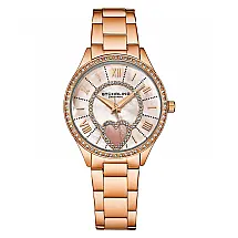 Relógio Stuhrling Taylor 38mm Clássico, Mostrador Branco, Pulseira Rosa, Caixa 38mm, Estilo Elegante