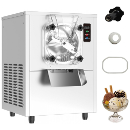 Máquina de Sorvete Tipo Italiano Hard Ice Cream AnyDoor 4,5L 1290W 110V Prata Digital LED Compressor Potente Limpeza Automática