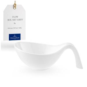 Bowl 600mL com Alça, Estilo Contemporâneo, Material de Porcelana e Formato Curvo, Villeroy Boch, Branco