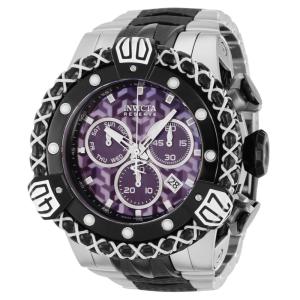 Relógio Masculino Reserve Poseidon com Mostrador Madrepérola, Invicta 36592, Prata, Preto e Roxo