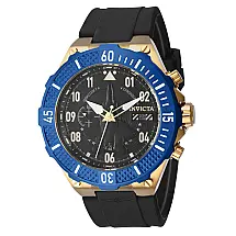 Relógio Masculino Aviator, Invicta 39892, Preto, Dourado e Azul
