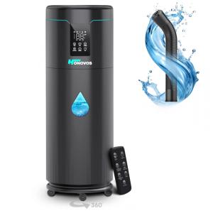 Umidificador para Ambientes Grandes de até 200m² - Capacidade de 17L, 4 Velocidades de Névoa, Design Antivazamento Preto,Honovos