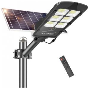 Luminária Solar Externa 40000 Lumens a Prova d IP66 com Controle Remoto, AKOFUN, Preto