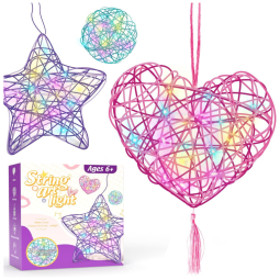 Kit Faça Você Mesmo DIY 3 Luminárias 3D Coração, Esrtrela e Bola, Idade Recomendada 8 ou mais, ESOXOFF XH 001, Azul