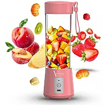 Liquidificador Portátil 450mL com Carregamento USB e 6 Lâminas, V Shock, Rosa