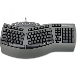 Teclado Ergonômico Dividido com Fio Recarregável Reduz a Tensão das Mãos, FELLOWES 8541646878, Preto