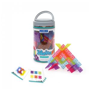 Conjunto de construção Interlox Squares Guidecraft com 96 peças plásticas coloridas para atividades STEM