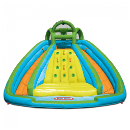 Toboágua Inflável com Parede de Escada para até 4 de 5 a 10 Anos, Little Tikes